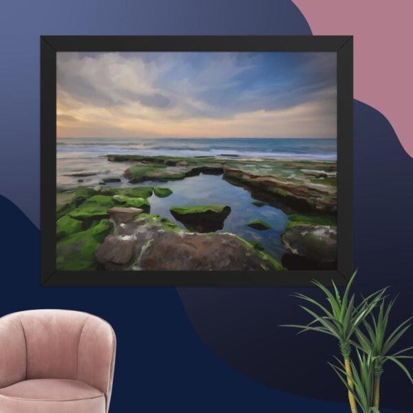 Shanklin rockpool - beach Painting Poster - Image 4