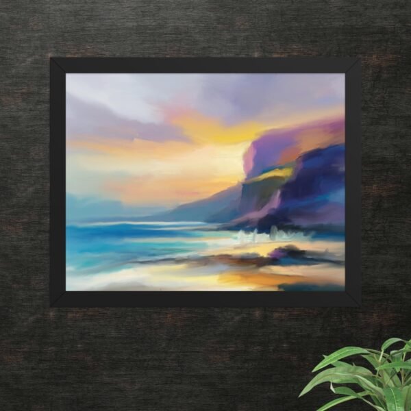 Just Beyond The Cliffs - beach / Seascape Painting Poster - Image 3