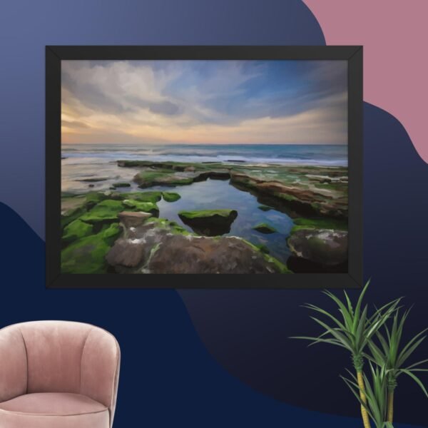 Shanklin rockpool - beach Painting Poster - Image 6