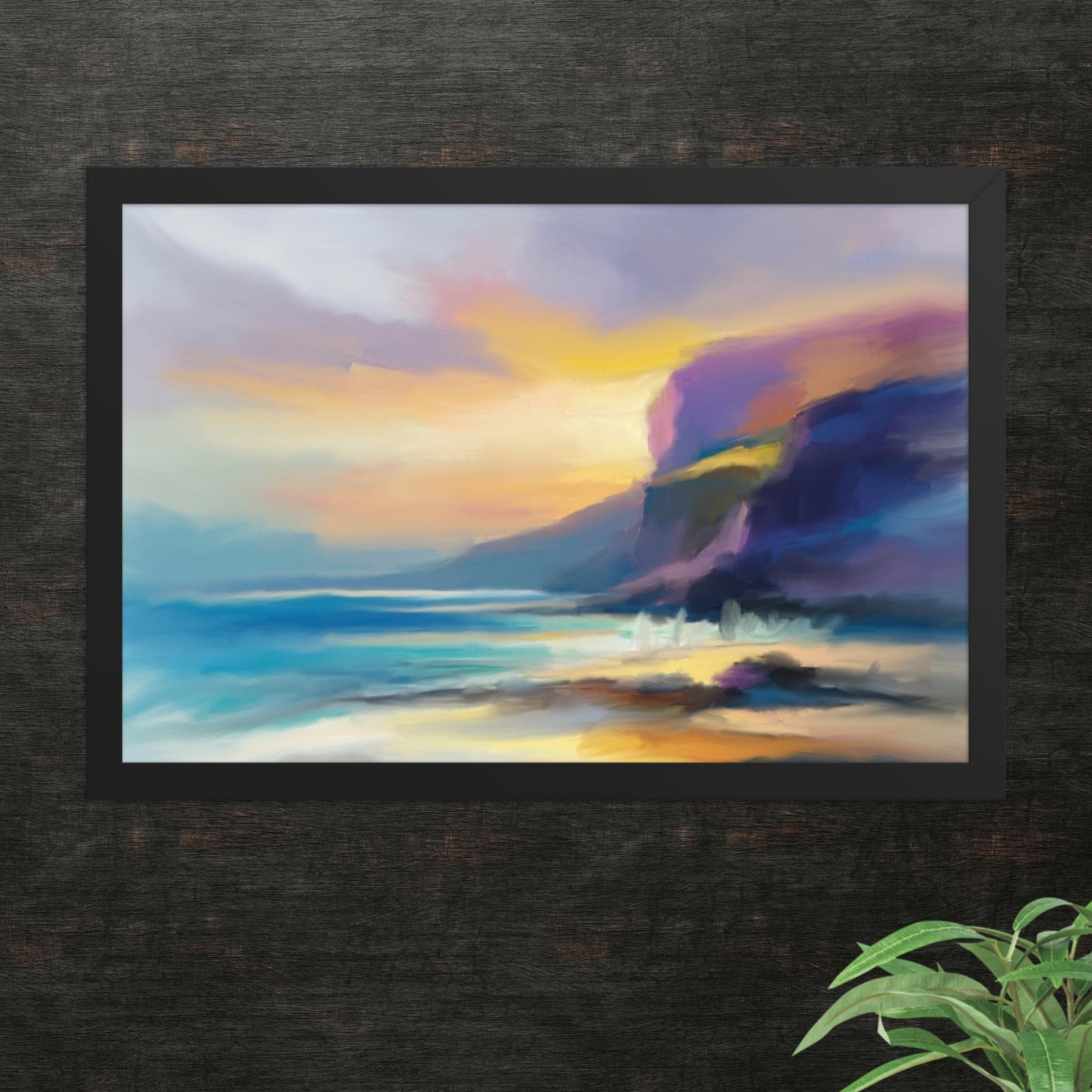 Just Beyond The Cliffs - beach / Seascape Painting Poster - Image 5