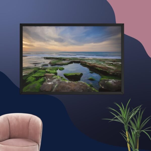 Shanklin rockpool - beach Painting Poster - Image 13