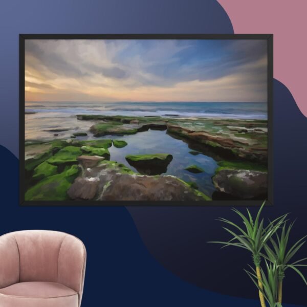 Shanklin rockpool - beach Painting Poster - Image 15
