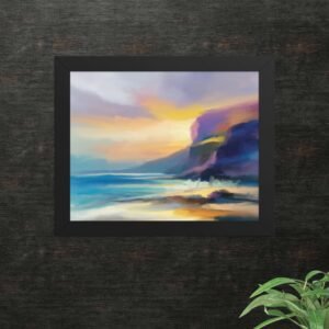 Just Beyond The Cliffs - beach / Seascape Painting Poster