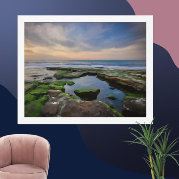 Shanklin rockpool - beach Painting Poster - Image 5