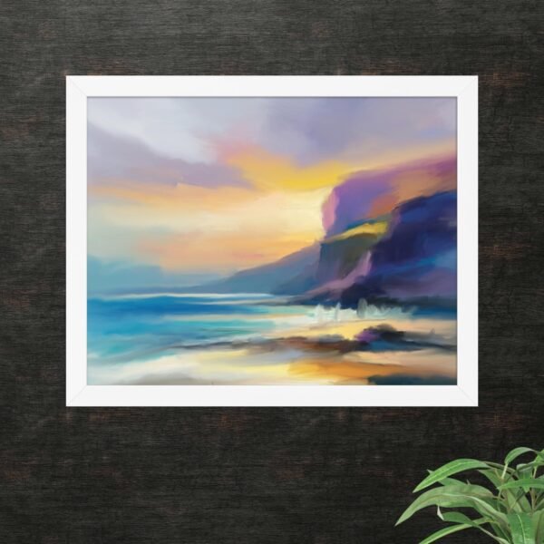 Just Beyond The Cliffs - beach / Seascape Painting Poster - Image 4