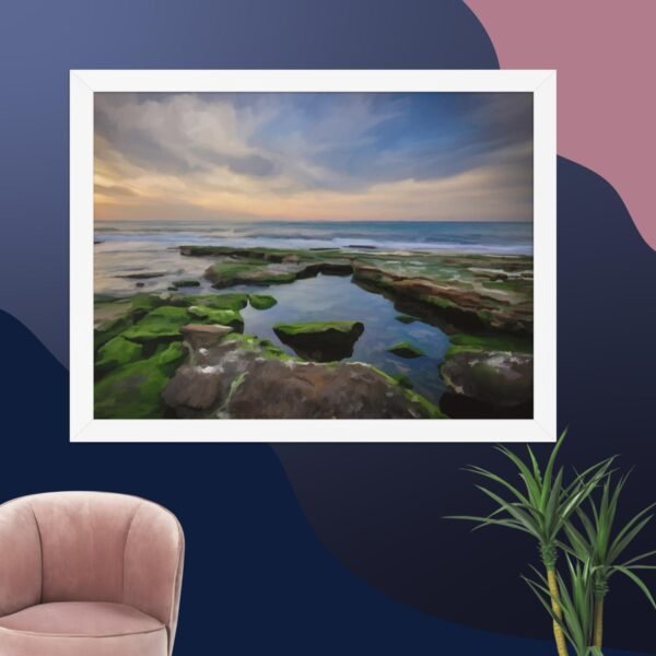 Shanklin rockpool - beach Painting Poster - Image 7