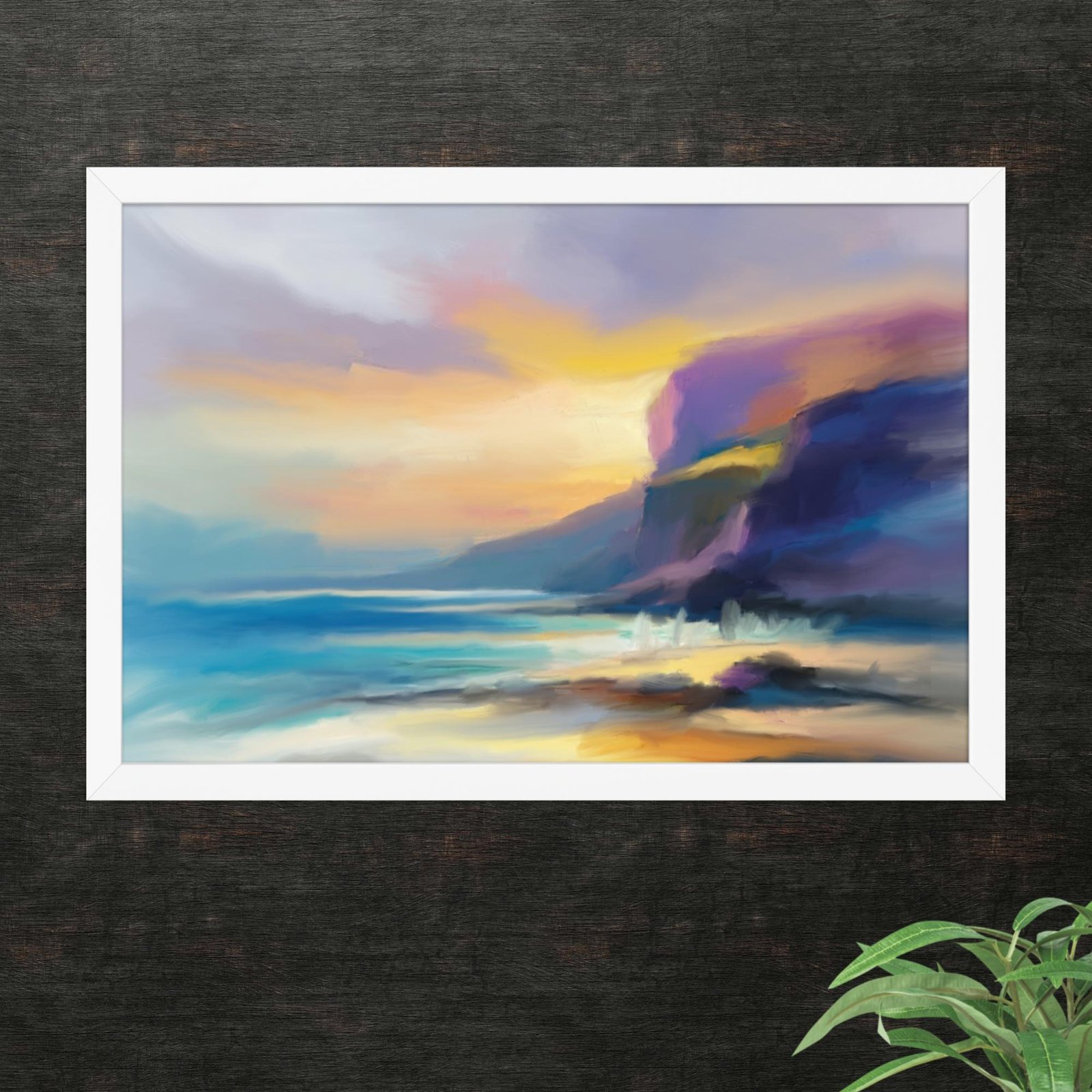 Just Beyond The Cliffs - beach / Seascape Painting Poster - Image 6