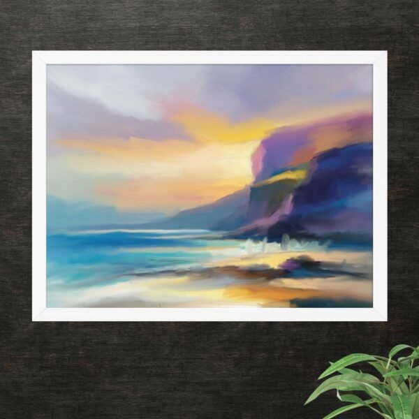 Just Beyond The Cliffs - beach / Seascape Painting Poster - Image 8