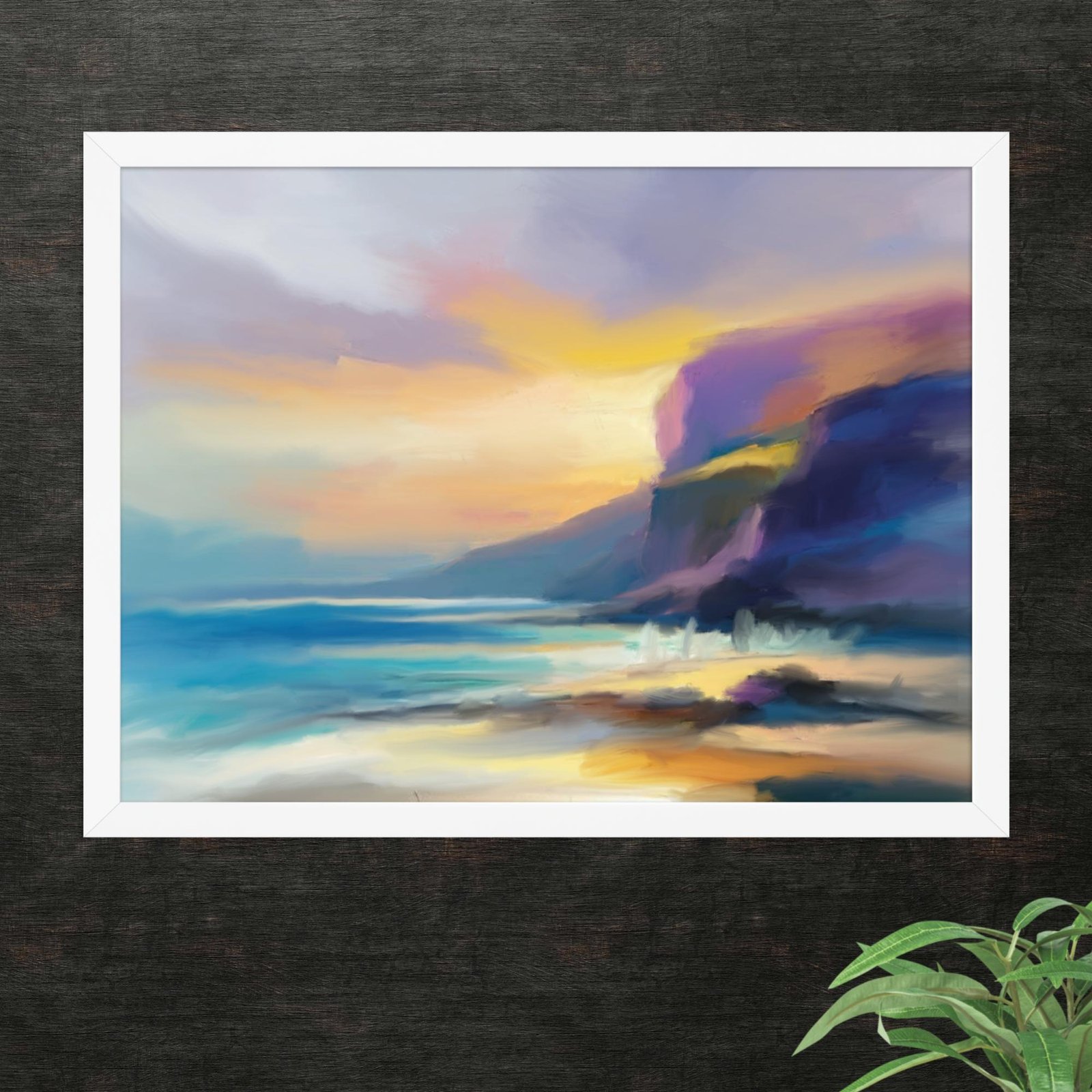 Just Beyond The Cliffs - beach / Seascape Painting Poster - Image 8
