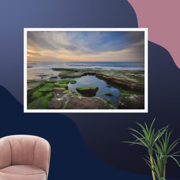 Shanklin rockpool - beach Painting Poster - Image 14