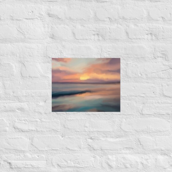 Sunset Beach - Seascape Beach Painting - Poster - Image 4