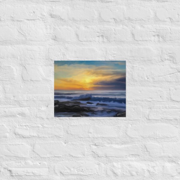 Sunset Beach - Seascape- Beach Painting -Poster - Image 4