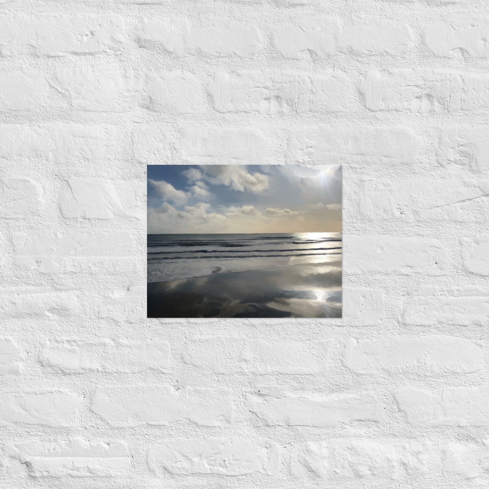 Calm Shores Beach / Seascape Painting -Poster - Image 4