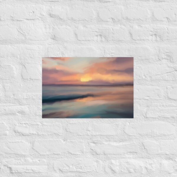 Sunset Beach - Seascape Beach Painting - Poster - Image 6