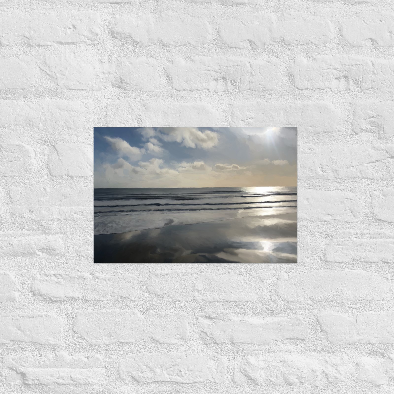 Calm Shores Beach / Seascape Painting -Poster - Image 6