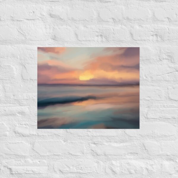 Sunset Beach - Seascape Beach Painting - Poster - Image 7