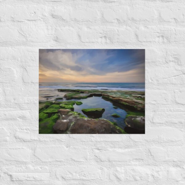 Shanklin Rockpool Beach / Seascape Painting- Poster - Image 7