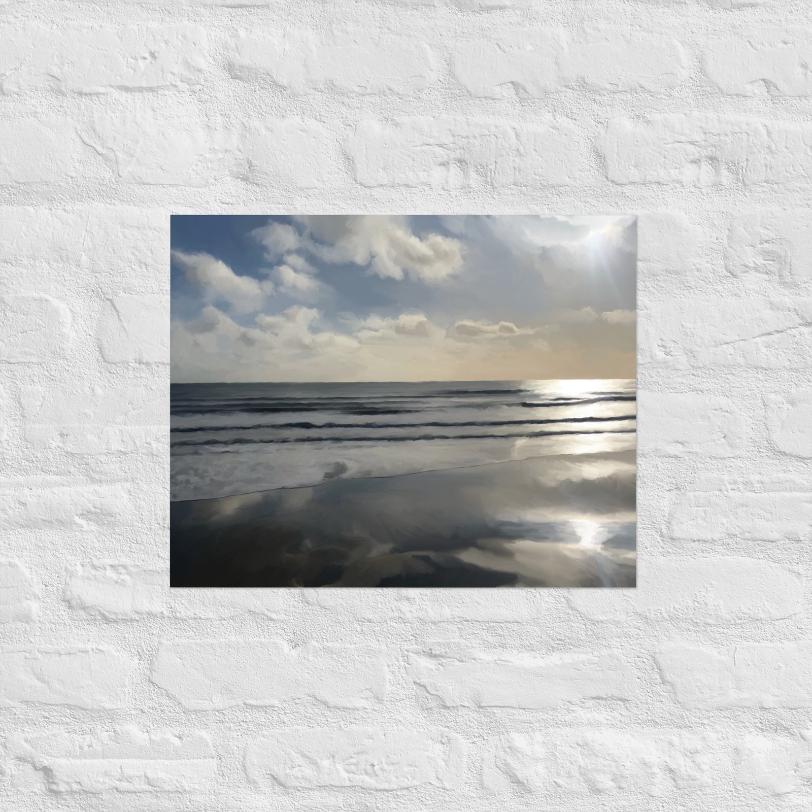 Calm Shores Beach / Seascape Painting -Poster - Image 7