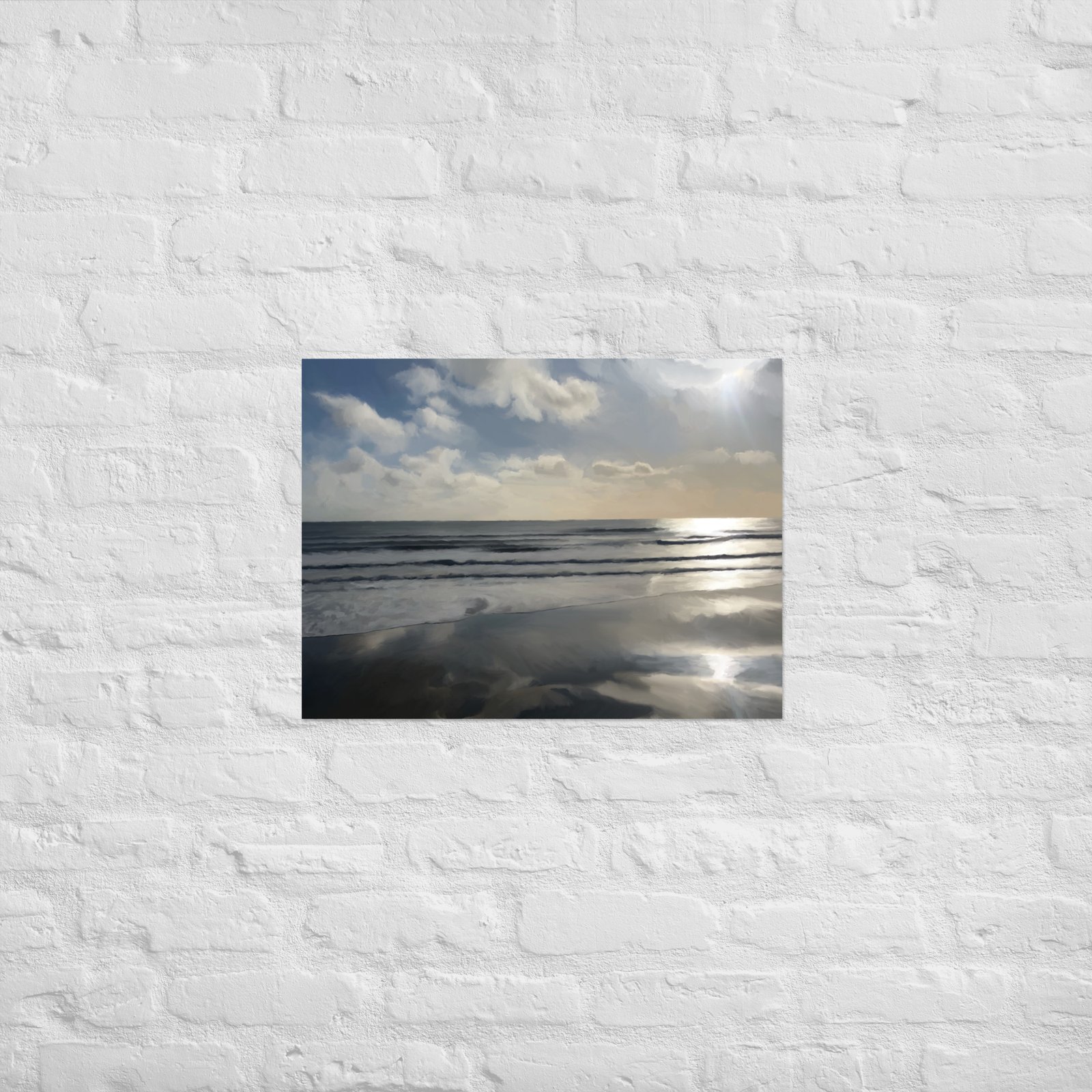 Calm Shores Beach / Seascape Painting -Poster