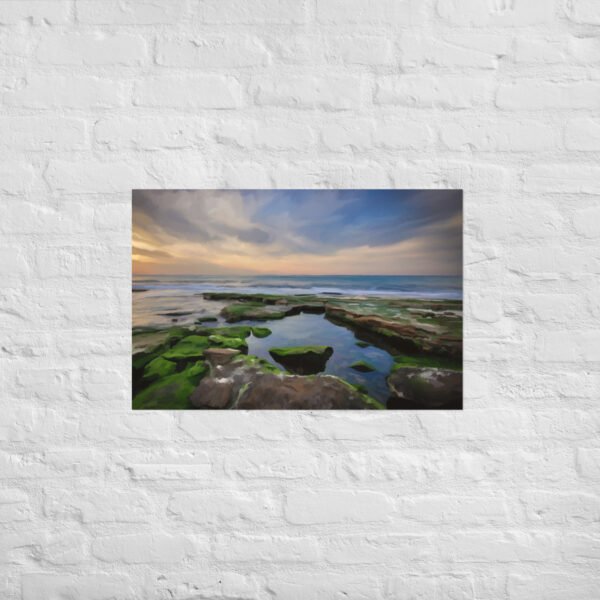 Shanklin Rockpool Beach / Seascape Painting- Poster - Image 8