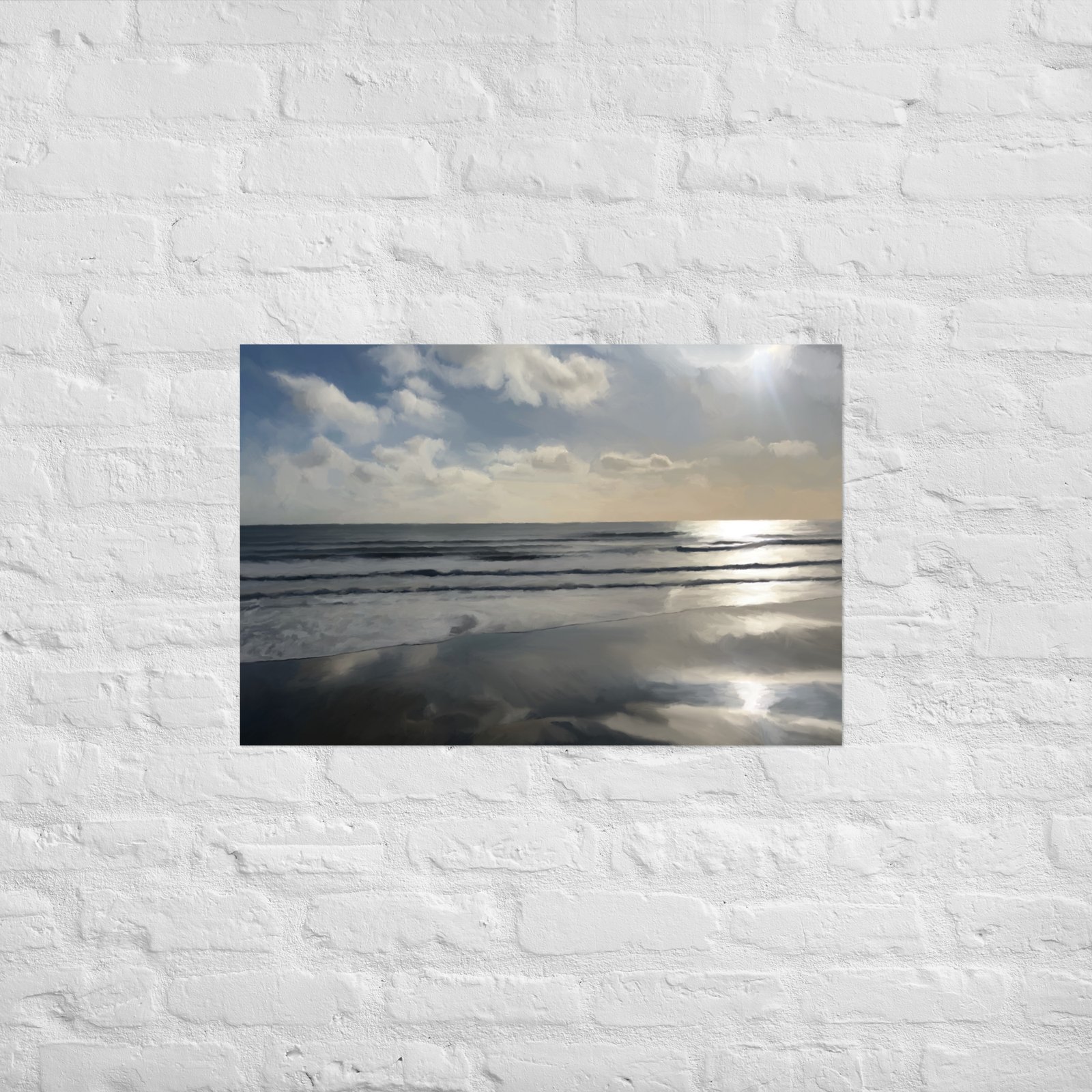 Calm Shores Beach / Seascape Painting -Poster - Image 8