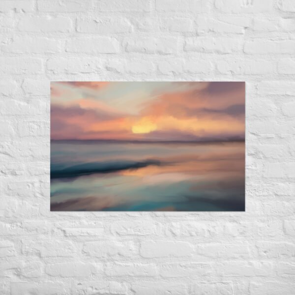 Sunset Beach - Seascape Beach Painting - Poster - Image 9