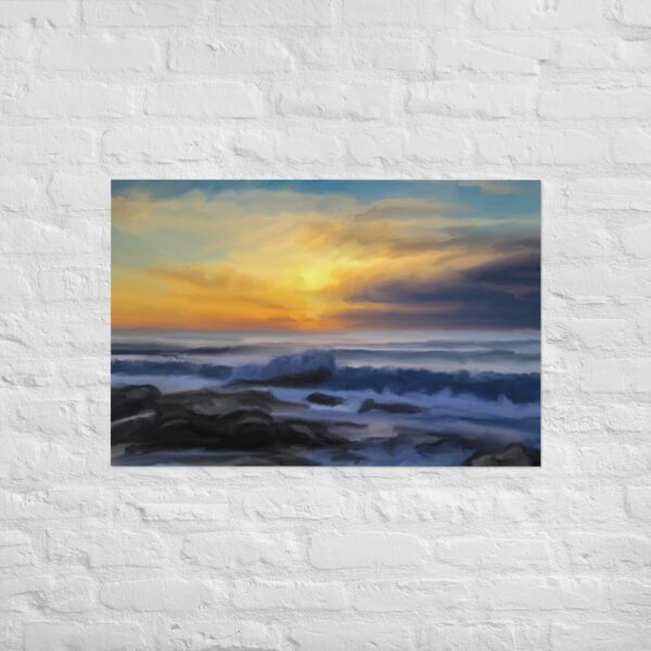 Sunset Beach - Seascape- Beach Painting -Poster - Image 9