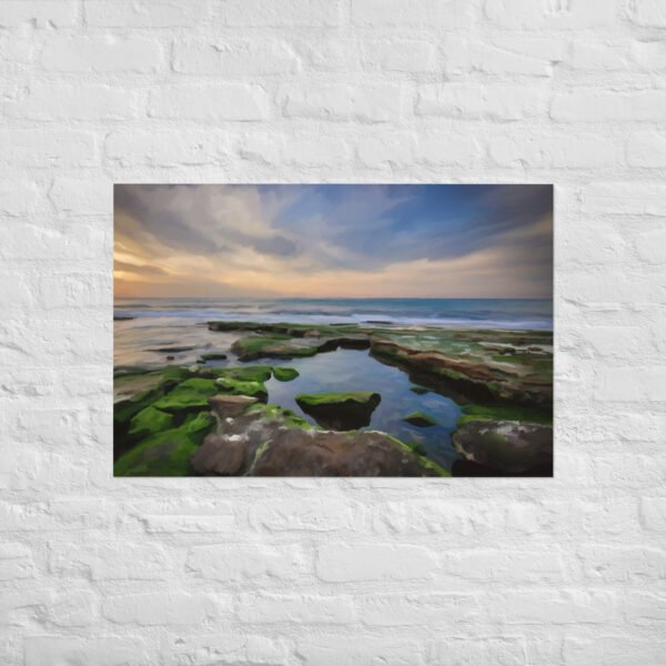 Shanklin Rockpool Beach / Seascape Painting- Poster - Image 9