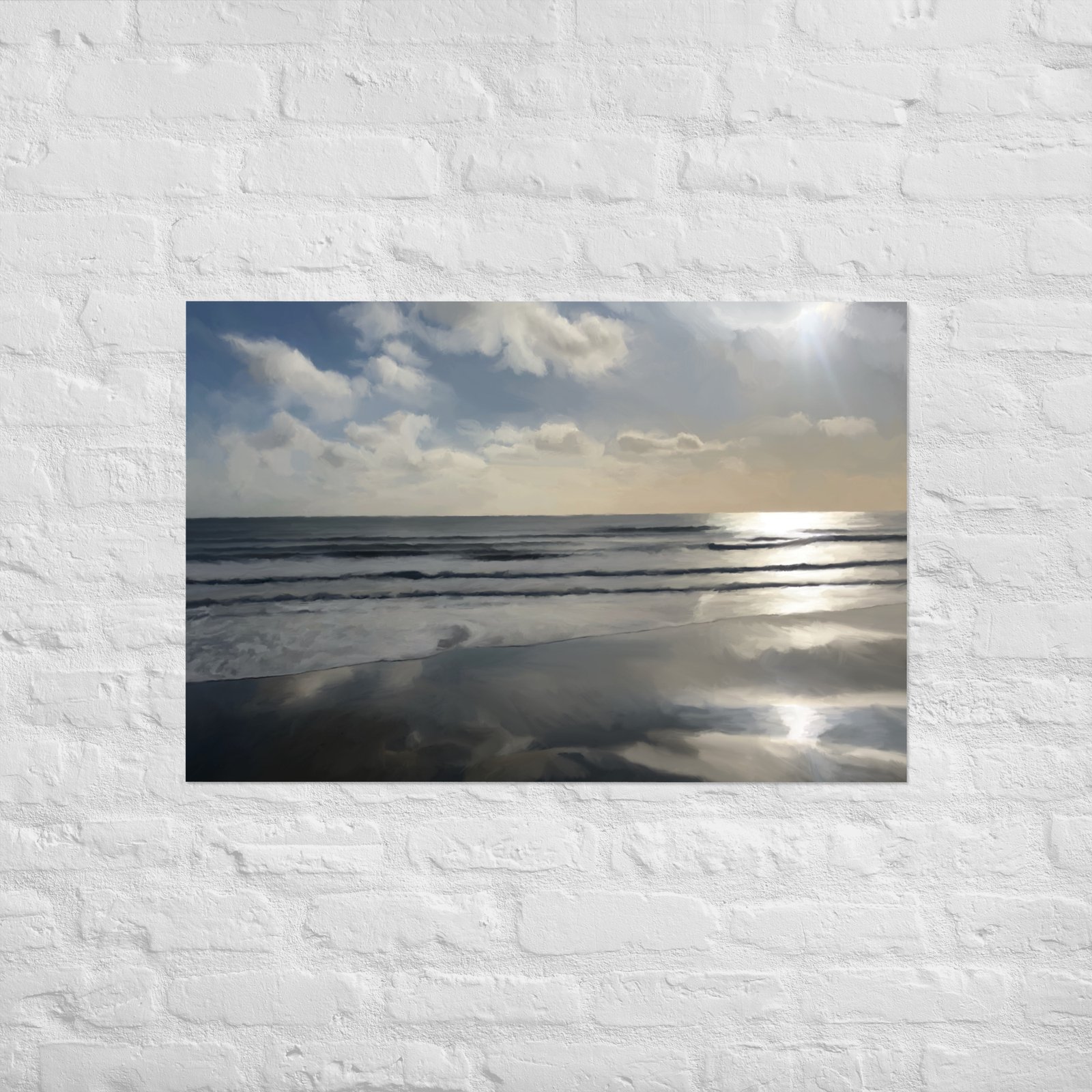 Calm Shores Beach / Seascape Painting -Poster - Image 9