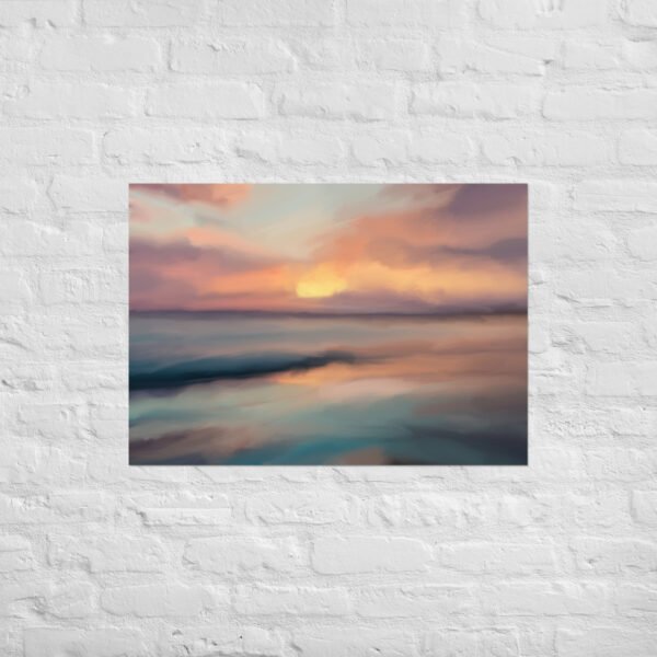 Sunset Beach - Seascape Beach Painting - Poster - Image 2