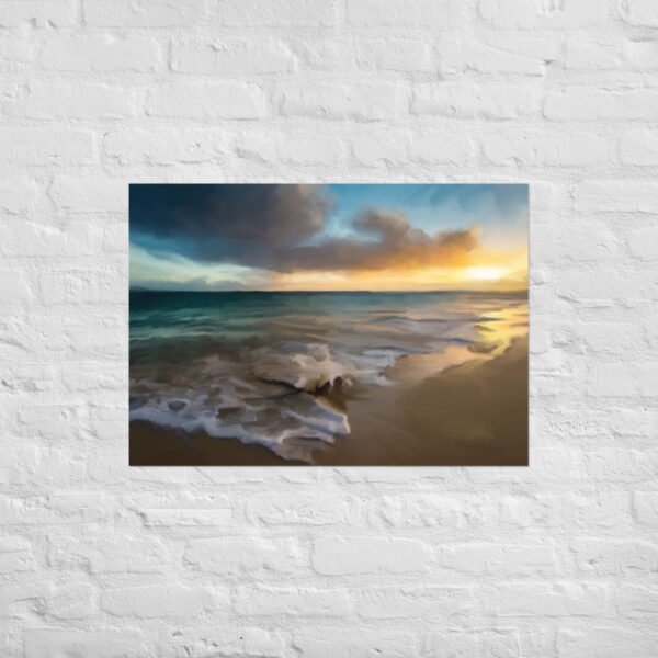 Tranquil Seas Beach /Seascape Painting -Poster - Image 2