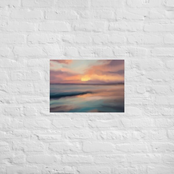 Sunset Beach - Seascape Beach Painting - Poster - Image 3